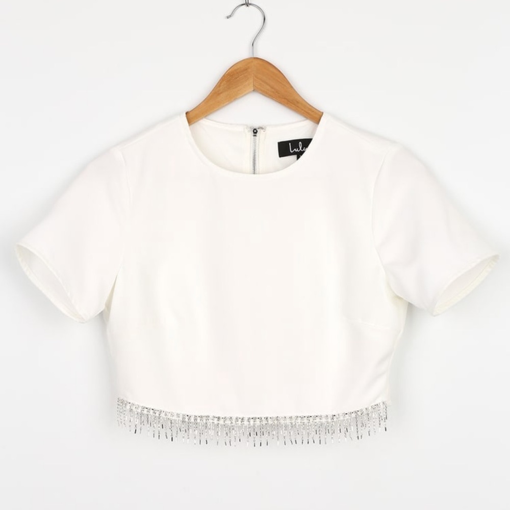 Rhinestone fringe top